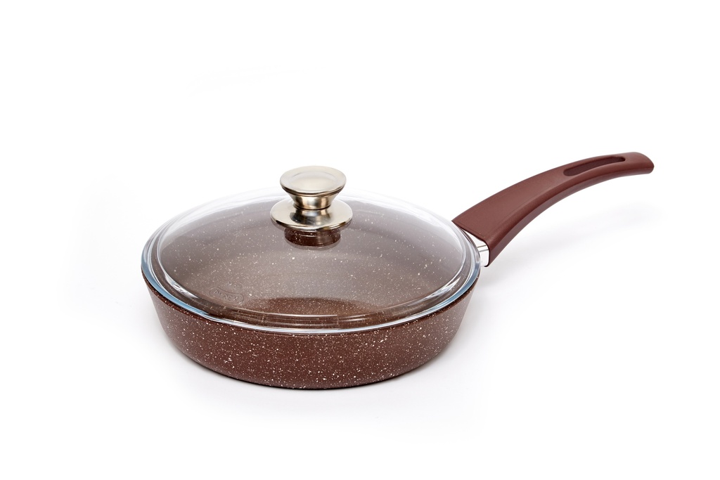 Frying pan with a glass lid,d. 220 mm