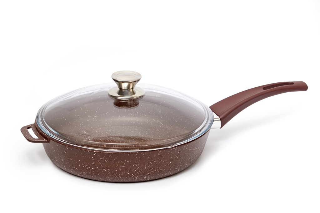 Frying pan with a glass lid,d. 280 mm