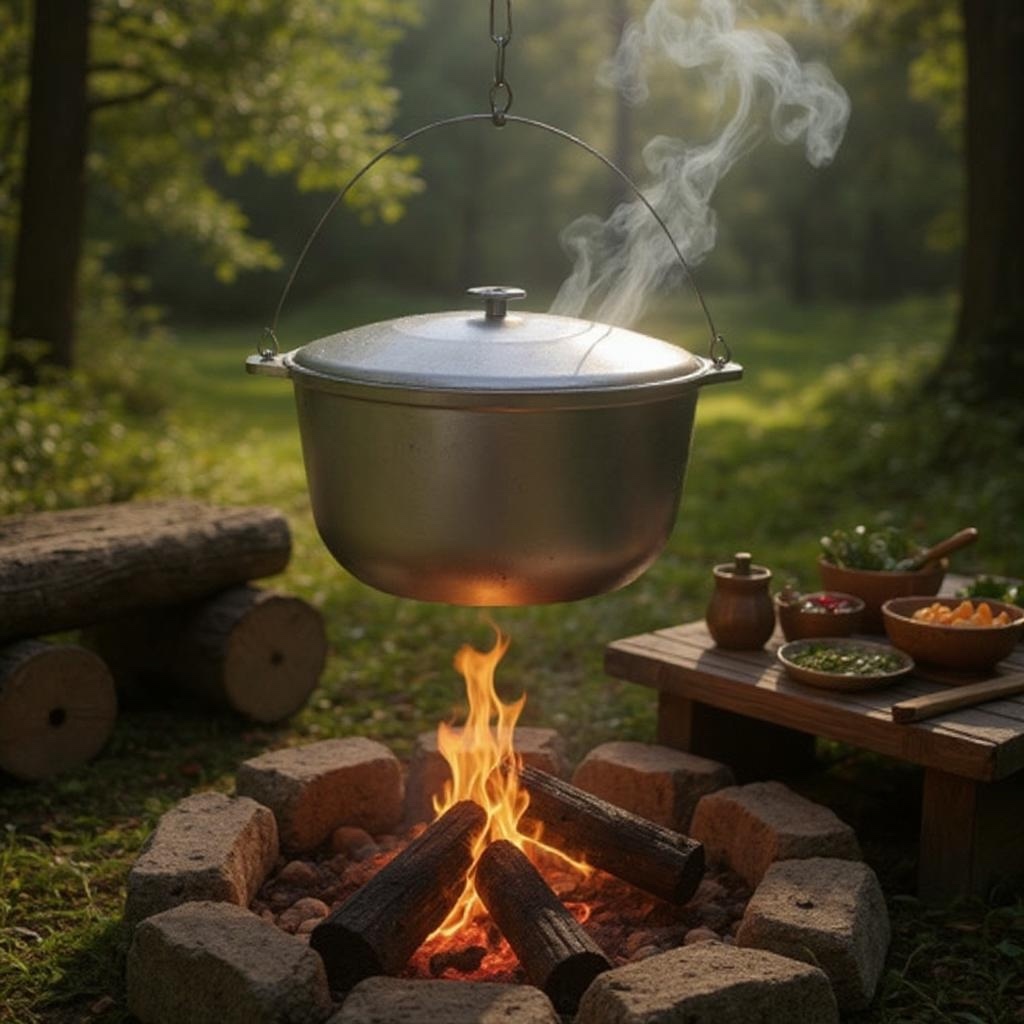 Казан алюминиевый полевой туристический с дужкой опт  20 л з кришкою і дужкою (похідний) для кемпінгу