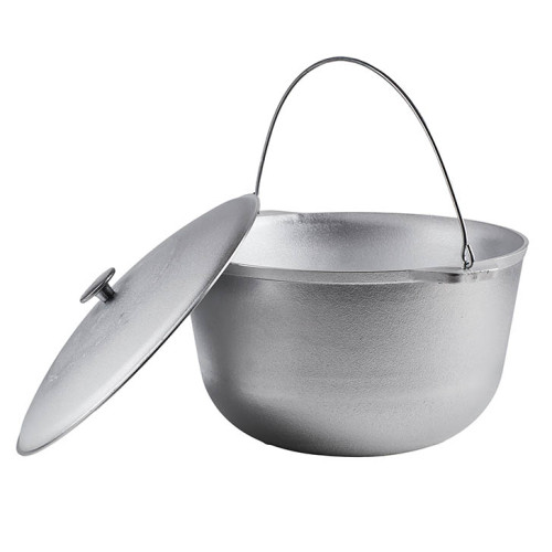 Kocioł aluminiowy z pokrywką, pojemność 10 l.