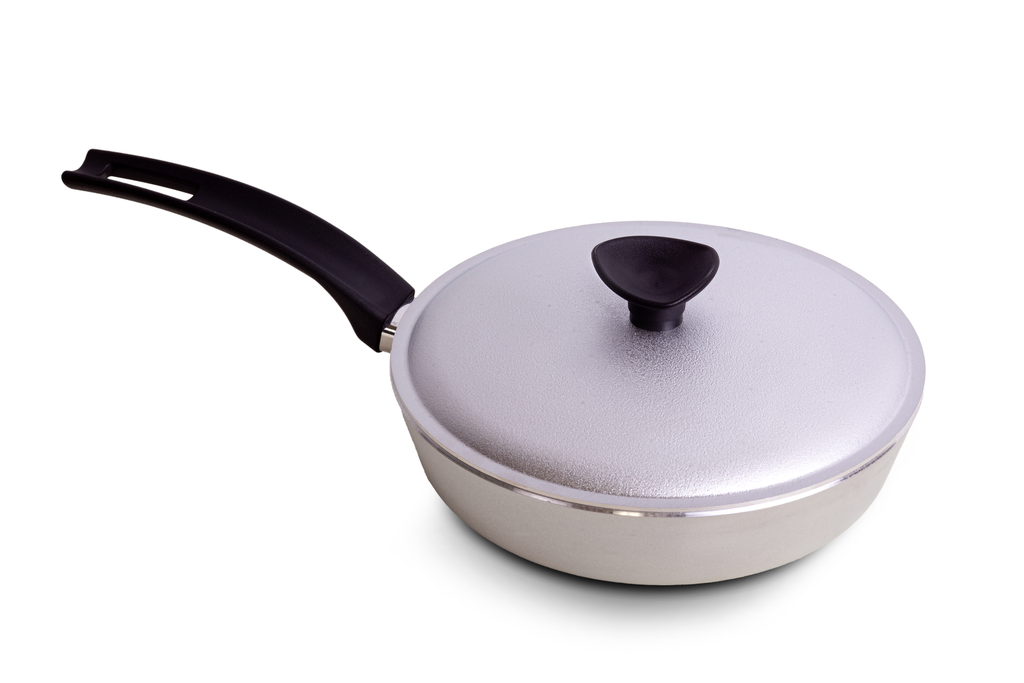 Frying pan with aluminum lid,d. 220 mm