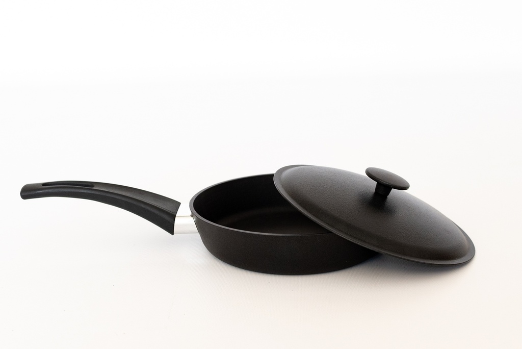 Paella z pokrywką ze stopu aluminium, śr. 220 mm.