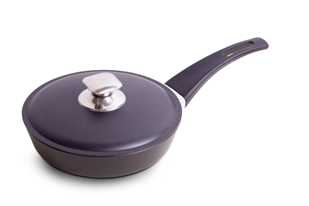 Frying pan with aluminum lid,d. 220 mm