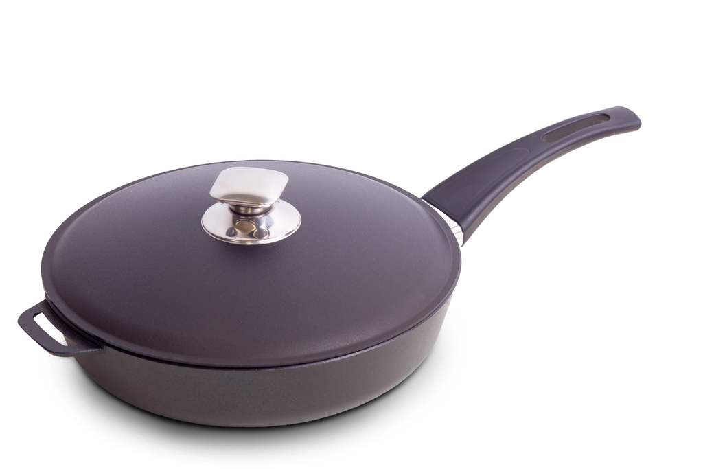 Frying pan with aluminum lid,d. 280 mm