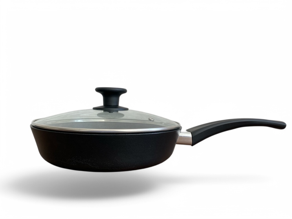 Frying pan with a glass lid,d. 220 mm
