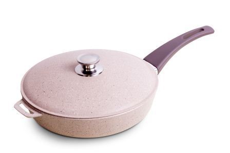 Frying pan with aluminum lid,d. 280 mm