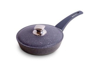 Frying pan with aluminum lid,d. 220 mm