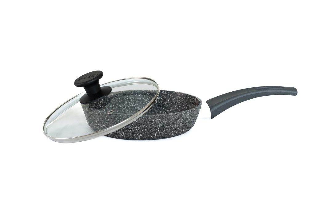 Frying pan with a glass lid,d. 220 mm